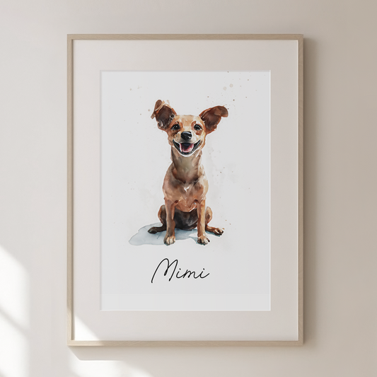 Custom Pet Portrait | Minimal Watercolor