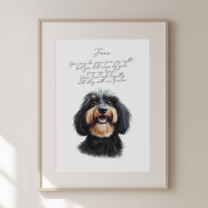 Custom Watercolor Pet Memorial Portrait